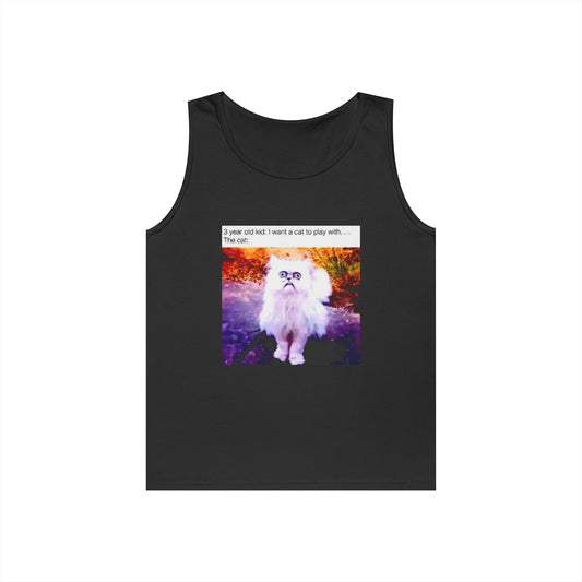 Funny Cat Tank Top — "I was sober I wanted a cat to take care of" Graphic Vest