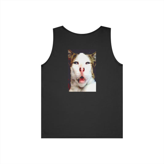 Funny Cat Meme Tank Top — Hilarious Wide-Mouthed Cat Photo Tee