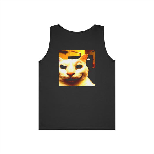 Cat Meme Tank Top — Funny Grinning Cat Photo Graphic Tank