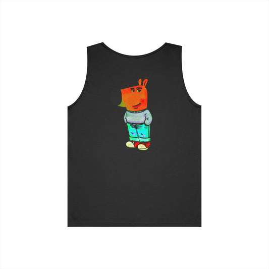 Cute Cartoon Dog Tank Top — Colorful Hipster Pup Graphic