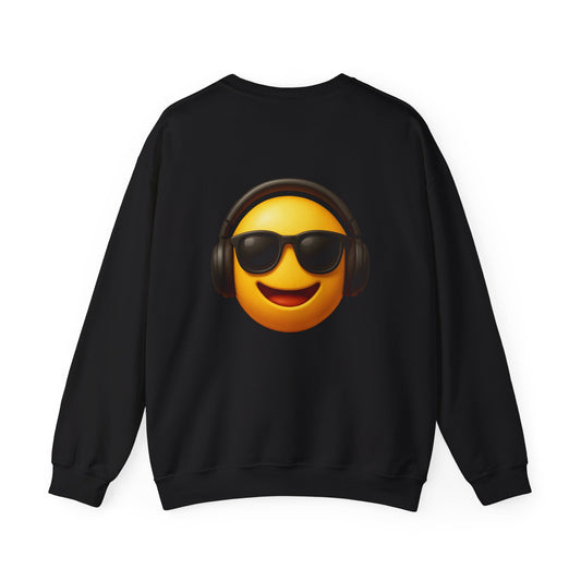 Cool Emoji Sweatshirt, Funny Crewneck for Music Lovers, Unisex Gift for Him/Her, Casual Style, Perfect for Cozy Days