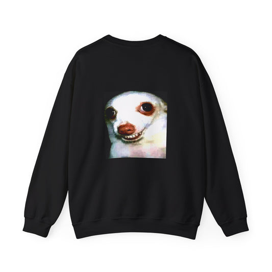 Chihuahua Meme Crewneck Sweatshirt — Funny Smirking Dog Graphic