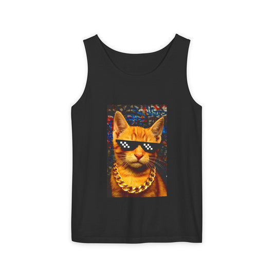 Cool Cat Graphic Unisex Tank Top - Funny Pet Lover Gift, Summer Apparel, Beachwear, Festival Gear, Casual Wear