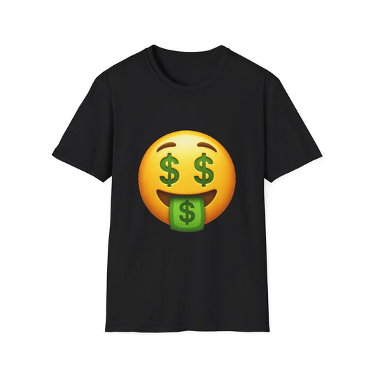 Funny Money Emoji T-Shirt | Unisex Softstyle | Perfect Gift for Gamers, Humor Lovers, Friends, Birthdays, Casual Outfits