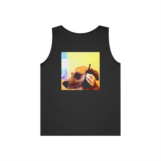 Dog Meme Tank Top – Retro Calling Phone Dog Graphic Tank