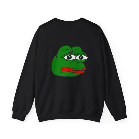 Pepe the Frog Sad Face Sweatshirt — Meme Graphic Crewneck