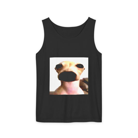 Funny Dog Meme Tank Top — Cute Wide-Nose Puppy Photo Tee