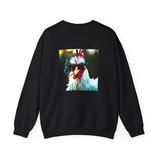 Cool Chicken Sunglasses Sweatshirt, Funny Animal Apparel, Unisex Gift, Trendy Crewneck, Quirky Fashion, Perfect for Parties