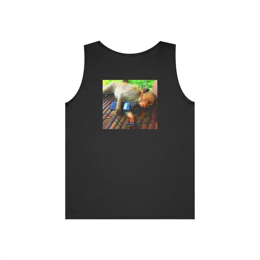 Tank Top - Funny Monkey Sleeping with Headphones Design