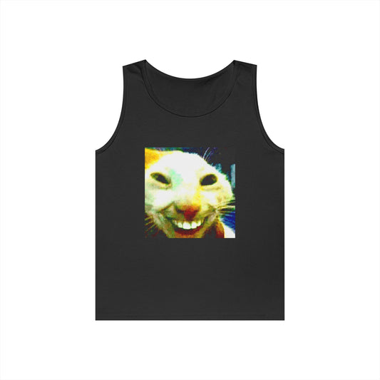 Funny Grinning Cat Tank — Meme Face Graphic Tank Top
