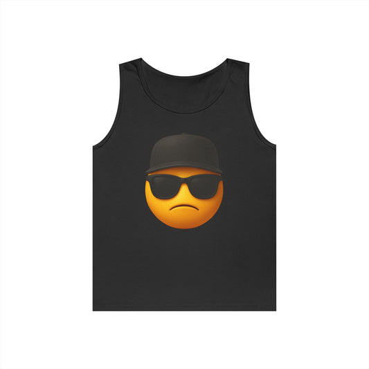 Sunglasses Emoji Tank Top, Chill Summer Vibe Shirt, Unisex Cotton Tank, Casual Wear, Festival Outfit, Gift for Emoji Lovers