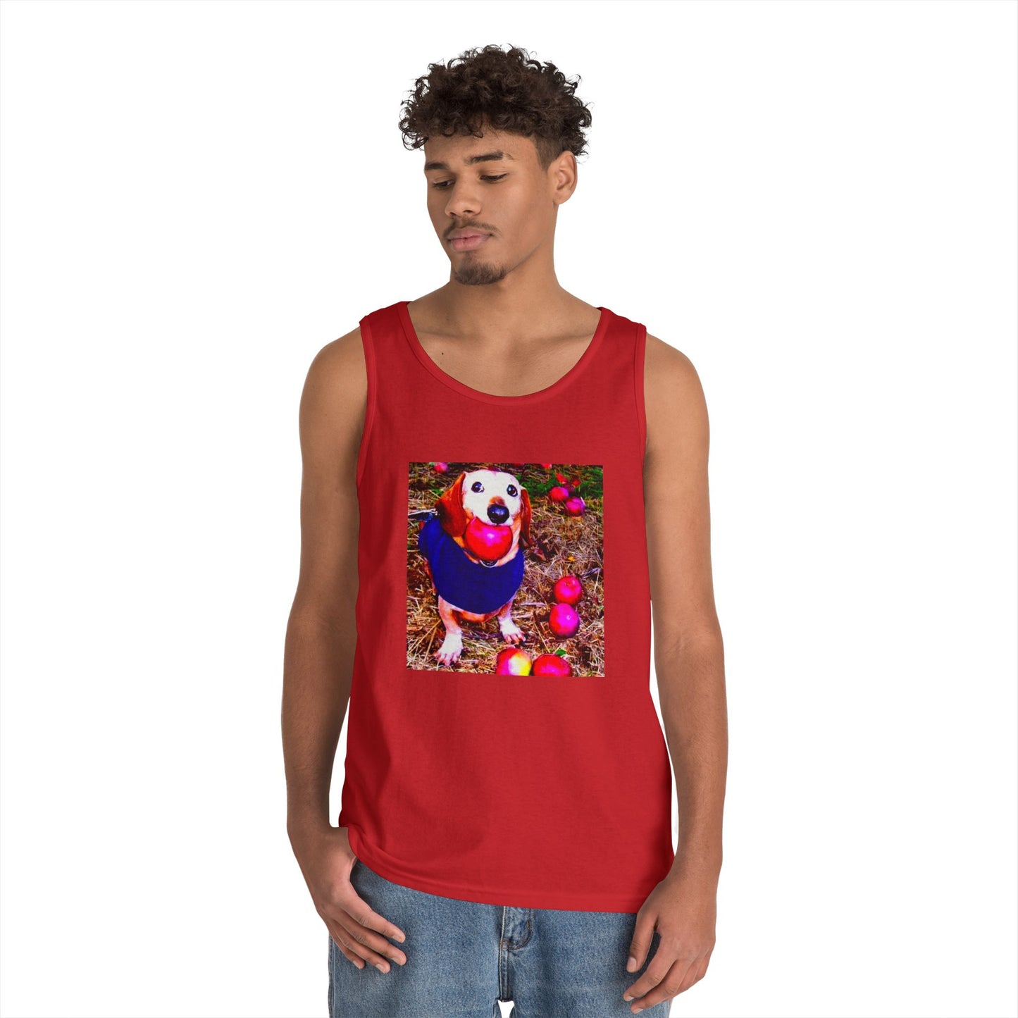 Tank Top - Funny Viral Dog with Apple Design