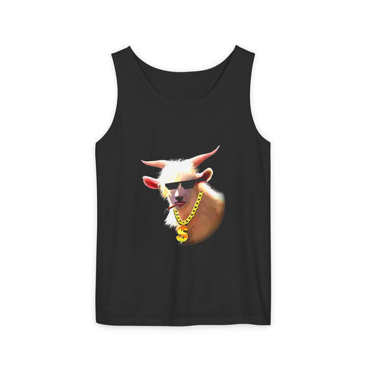Tank Top: Funny Goat Smoking Design