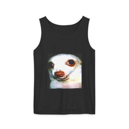 Smirking Dog Meme Tank Top — Viral Cheems Face Graphic Tank