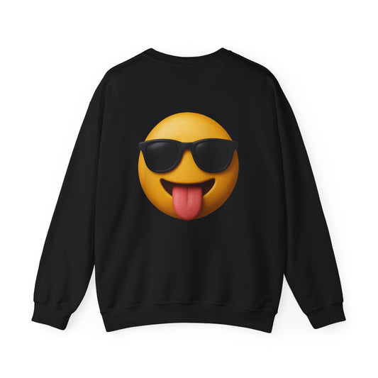 Cool Emoji Crewneck Sweatshirt, Funny Graphic Sweatshirt, Unisex Pullover, Gift for Friends, Casual Fashion Top
