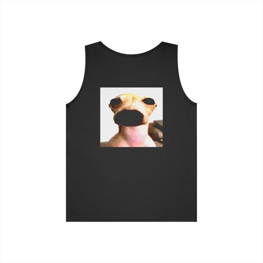 Funny Meme Dog Tank Top — Distorted Chihuaha Face Graphic Tank