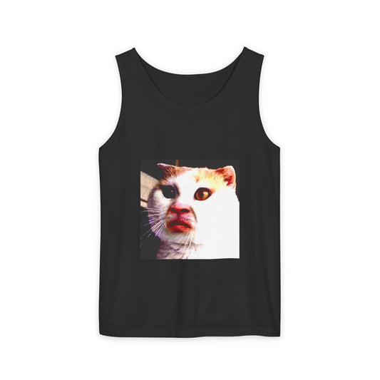 Funny Cat Photo Tank Top — Meme Cat Face Graphic Tank
