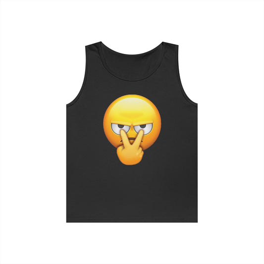 Sassy Emoji Tank Top, Unisex Cotton Sleeveless Shirt, Casual Summer Wear, Gift for Friends, Funny Workout Top, Beach Party Apparel