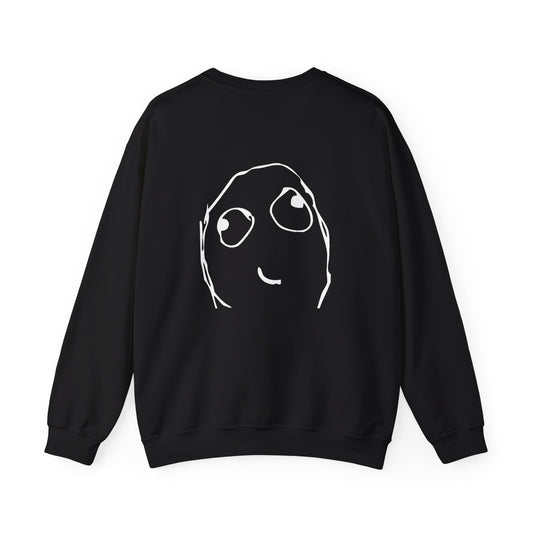 Crewneck Sweatshirt — Playful Doodle Face Graphic