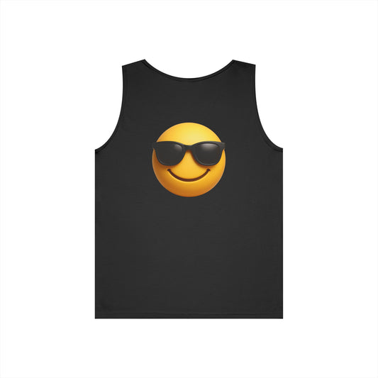 Cool Emoji Tank Top for Summer Vibes, Unisex Sleeveless Shirt, Beach Wear, Festival Outfit, Gift for Friends, Relaxed Style