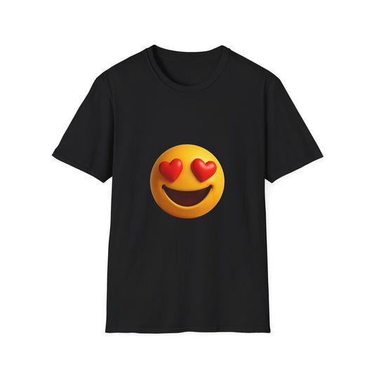 Love Emoji Unisex T-Shirt - Fun Casual Wear for All Occasions, Ideal Gift for Friends, Happy Expressions, Cute Fashion
