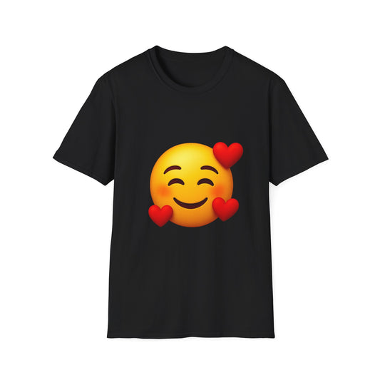 Smiley Love T-Shirt, Unisex Tee, Cute Graphic Shirt, Casual Wear, Gift for Friends, Emoji Apparel