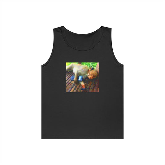 Tank Top - Funny Monkey Sleeping and Listening to Music Design