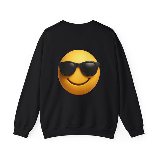 Cool Emoji Sweatshirt, Unisex Crewneck, Relaxed Style, Perfect for Casual Wear, Great for Gifting, Summer Vibes