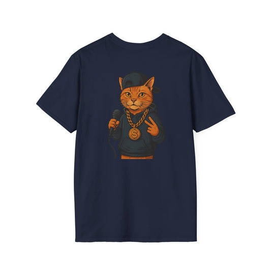 Cool Cat Rapper T-Shirt | Hip Hop Cat Tee, Unisex Graphic Top, Cat Lover Gift, Fun Summer Apparel, Gift for Pet Owners