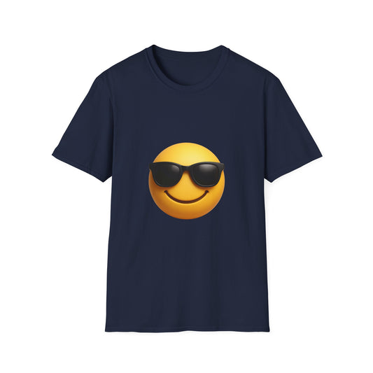 Cool Shades Emoji T-Shirt | Unisex Softstyle Tee | Summer Vibes, Casual Wear, Gift for Friends, Fun Attire, Emoji Shirt