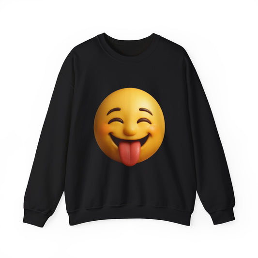 Emoji Sweatshirt, Fun Unisex Crewneck, Casual Style, Perfect Gift for Friends, Trendy Fall Fashion, Holiday Party Wear