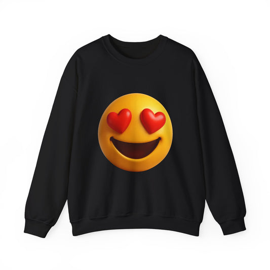 Heart Eyes Emoji Unisex Crewneck Sweatshirt | Cute Gift for Him/Her, Cozy Lounge Wear, Valentine's Day Sweatshirt, Casual Outfit