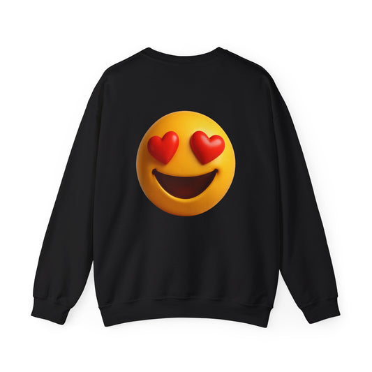 Cute Emoji Love Sweatshirt, Cozy Unisex Crewneck, Perfect for Gifts, Casual Wear, Valentine's Day, Birthday Present