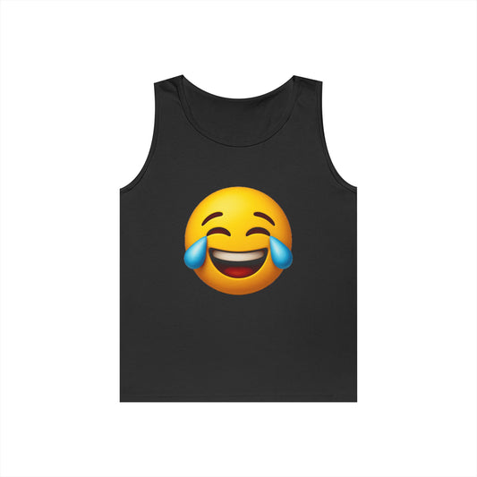 Laugh Emoji Tank Top, Funny Graphic Shirt, Casual Summer Wear, Gift for Friends, Emoji Apparel, Humor Top