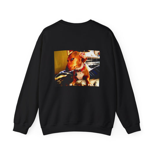 Crewneck Sweatshirt — Custom Photo Dog Portrait Printed Back