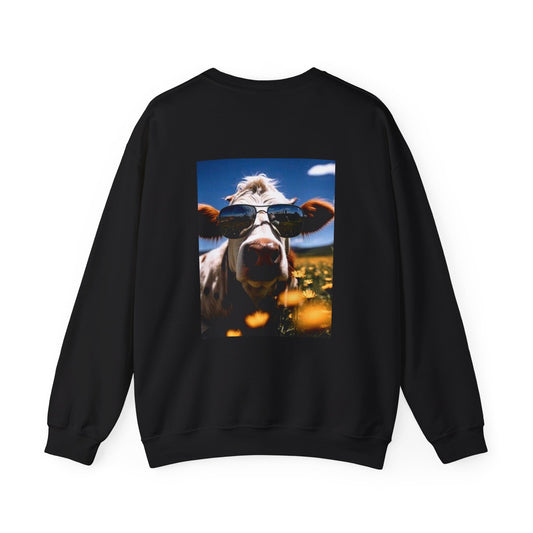 Cool Cow Unisex Sweatshirt, Funny Gift for Animal Lovers, Casual Wear, Farm Themed Apparel, Perfect for Summer Days