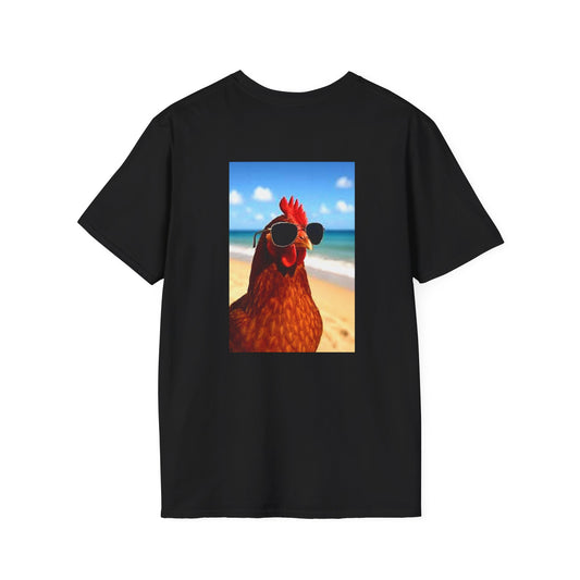 Cool Chicken Beach Vibe Unisex T-Shirt, Funny Summer Tee, Animal Lover Gift, Beach Party Attire, Unique Graphic Shirt