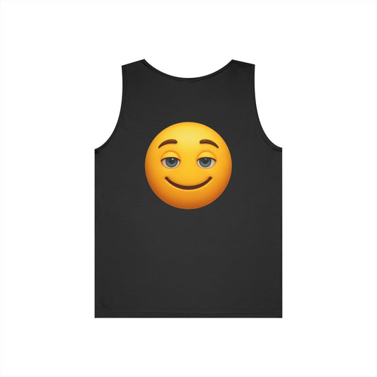 Smiling Emoji Tank Top - Perfect for Summer Vibes, Casual Outings, Gift for Friends, Fun Wear, Beach Days, Festive Celebrations