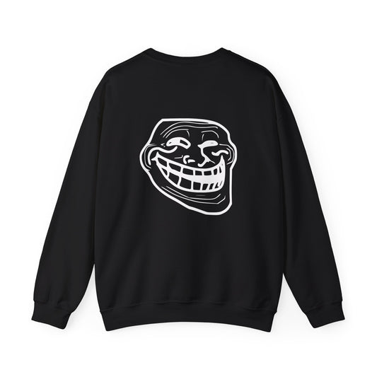 Trollface Crewneck Sweatshirt — Retro Internet Meme Graphic Pullover