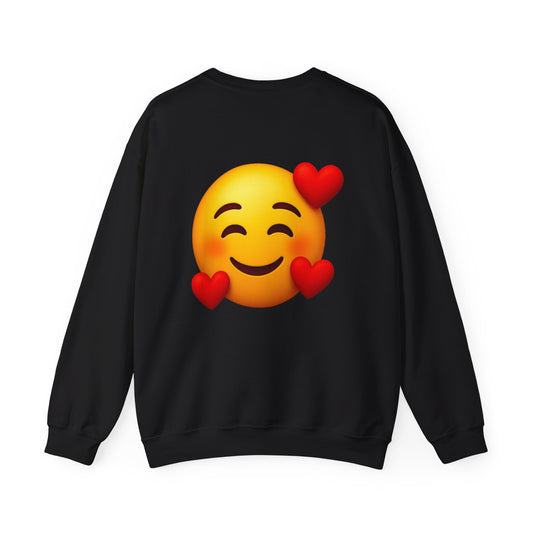 Crewneck Sweatshirt - Smiling Face with Hearts Emoji Back Print