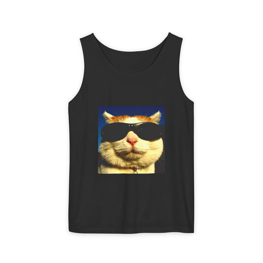 Cool Cat Graphic Tank Top | Unisex Summer Sleeveless Shirt, Funny Cat Tee, Perfect for Gift, Beachwear, Casual Wear, Cat Lovers