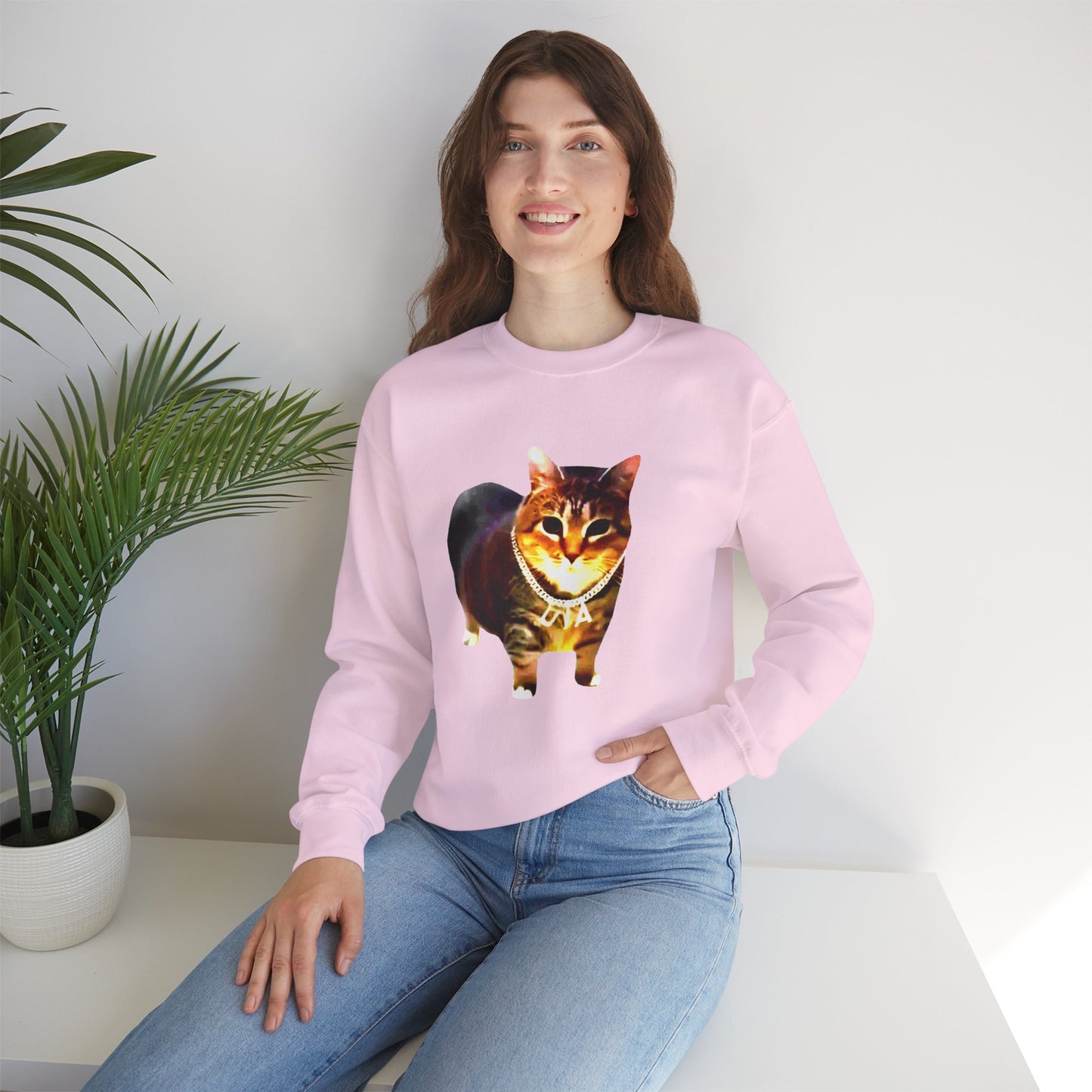 Crewneck Sweatshirt - Funny Viral UIA Cat Design