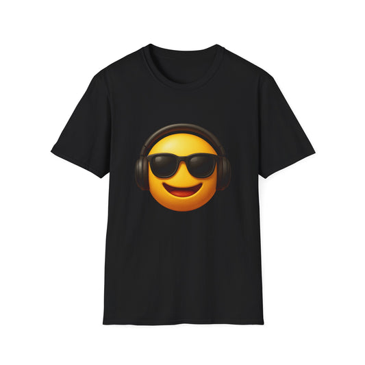 Cool Vibes Emoji T-Shirt | Unisex Softstyle Tee, Gift for Music Lovers, Casual Wear, Funny Shirt, Summer Style