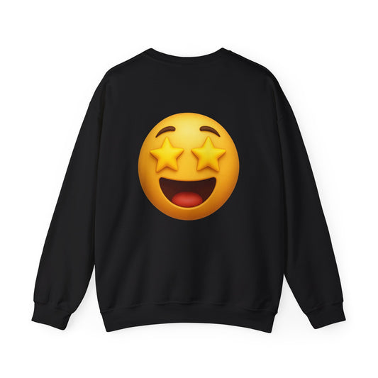 Starry Eyed Emoji Unisex Sweatshirt, Cute Sweatshirt, Gift for Friends, Cozy Crewneck, Casual Style, Sweatshirt with Emoji Design