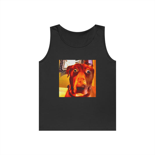 Dog Portrait Tank Top — Funny Wide-Eyed Pet Photo Graphic Tank