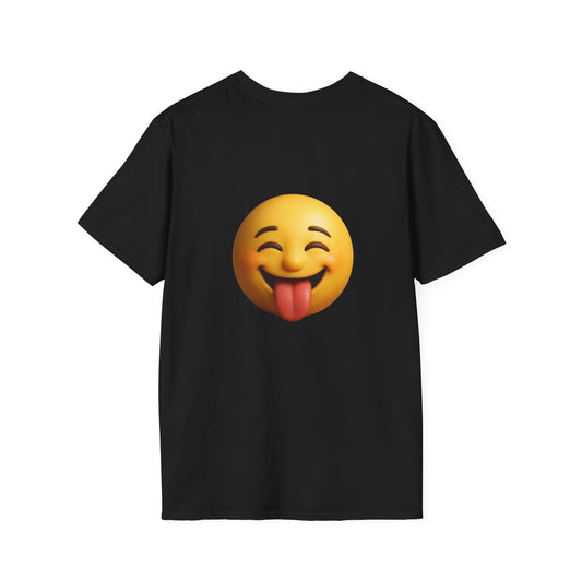 Playful Emoji T-Shirt - Unisex Softstyle Tee for Fun Occasions, Gifts, Everyday Wear, Casual Outfits, Laughter & Joy