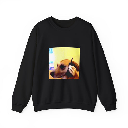 Dog on Phone Sweatshirt