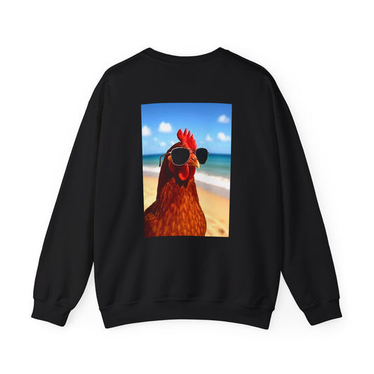 Beach Vibe Chicken Sweatshirt, Funny Sweatshirt, Summer Apparel, Gift for Animal Lovers, Casual Crewneck