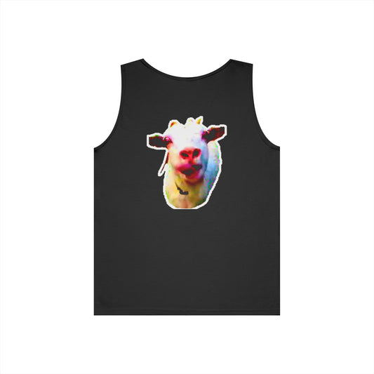 Colorful Goat Face Tank Top — Cute Farm Animal Graphic Tank