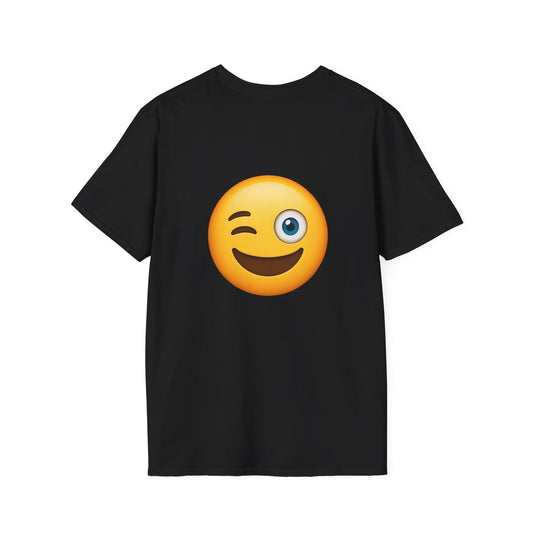 Emoji Wink Unisex Softstyle T-Shirt - Cute Casual Wear, Gift for Friends, Trendy Apparel, Funny Graphic Tee, Summer Style